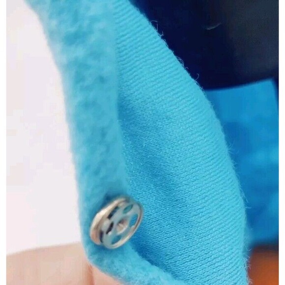 Vintage 1960s? Barbie Mod? Clone? Blue Long Robe Housecoat Jacket Silver Snaps - Picture 9 of 10